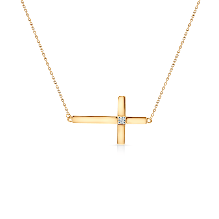 SAVICKI cross necklace: gold, diamonds