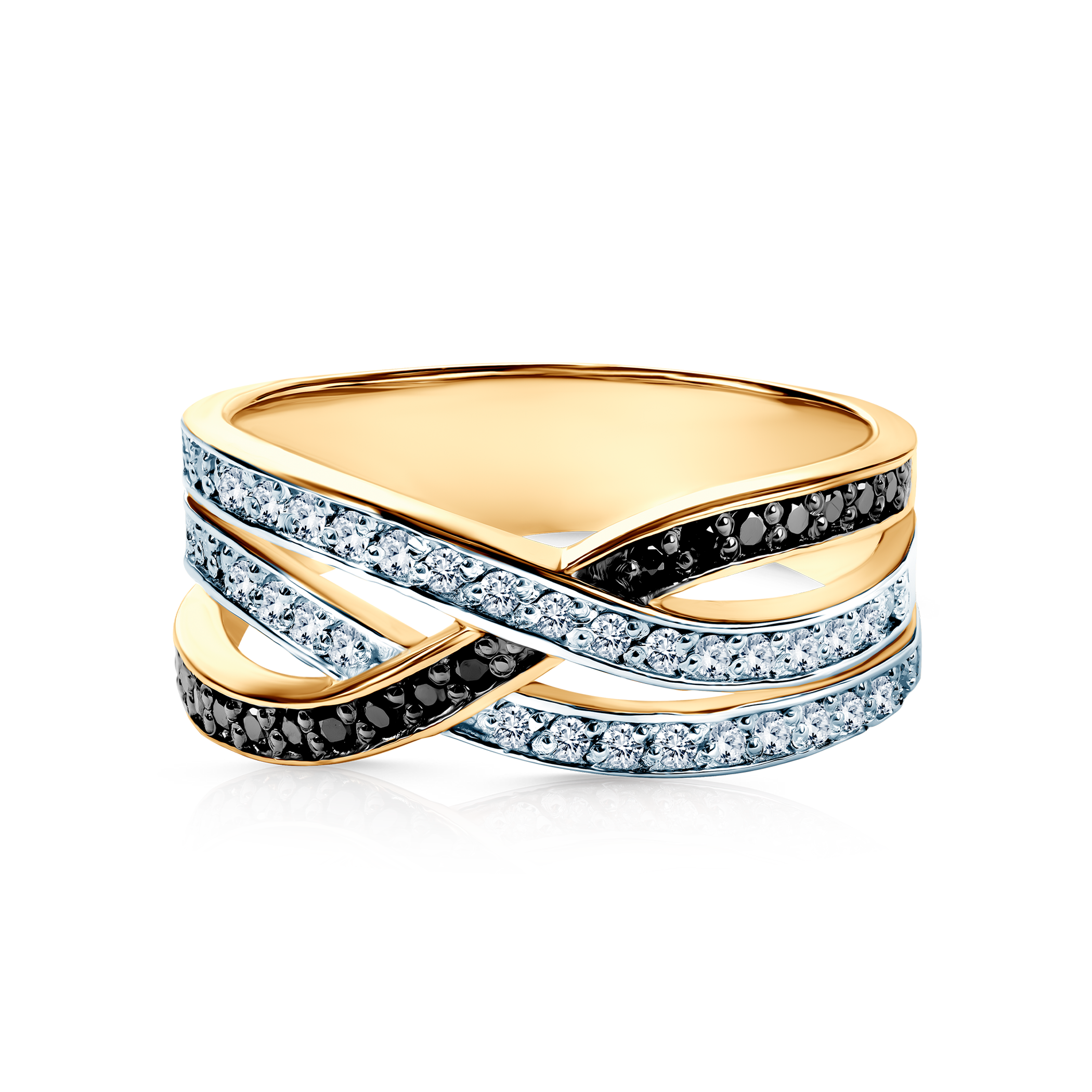 Verlobungsring Savicki: Gold, Diamanten, schwarze Diamanten