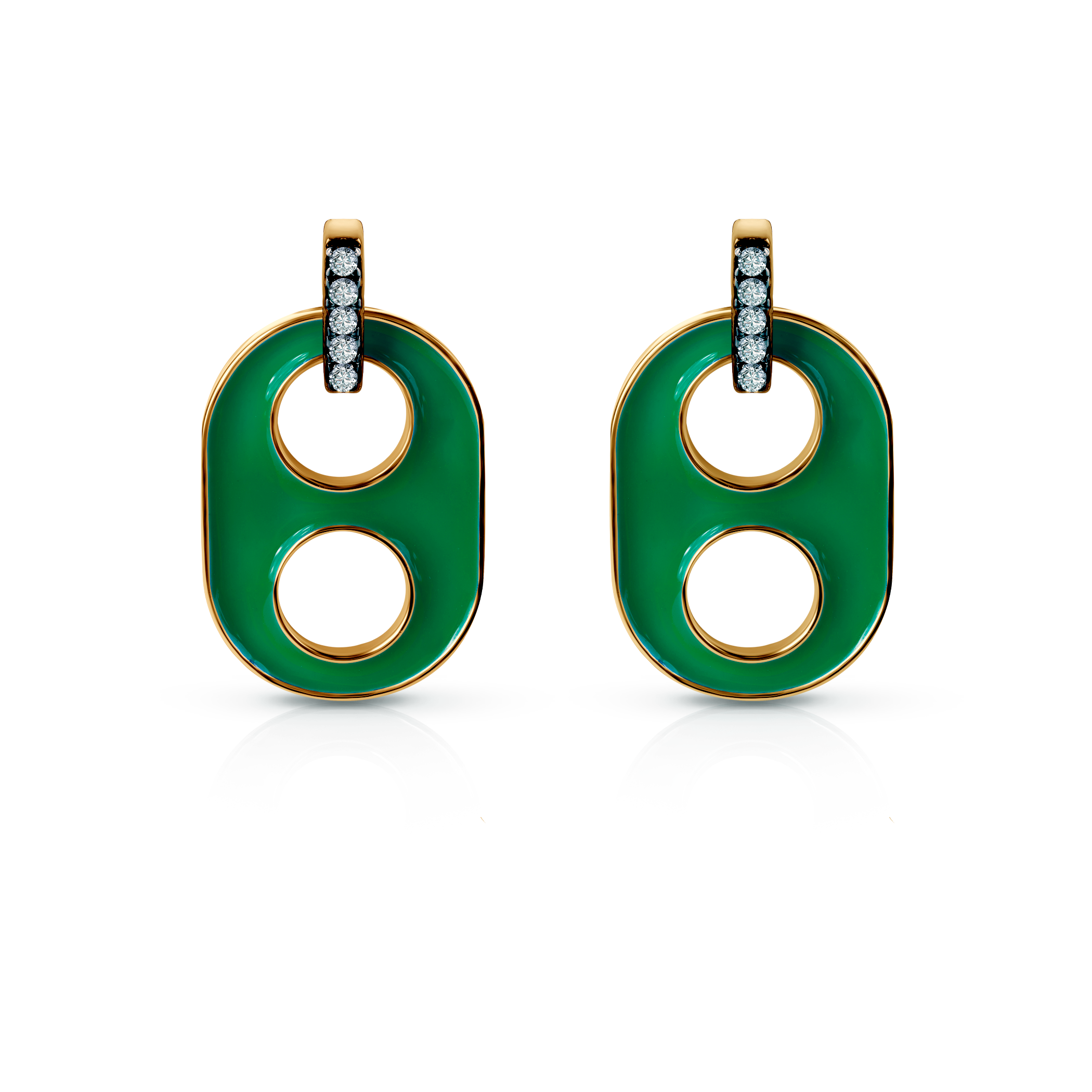 Cercei din argint Prismé, placate cu aur