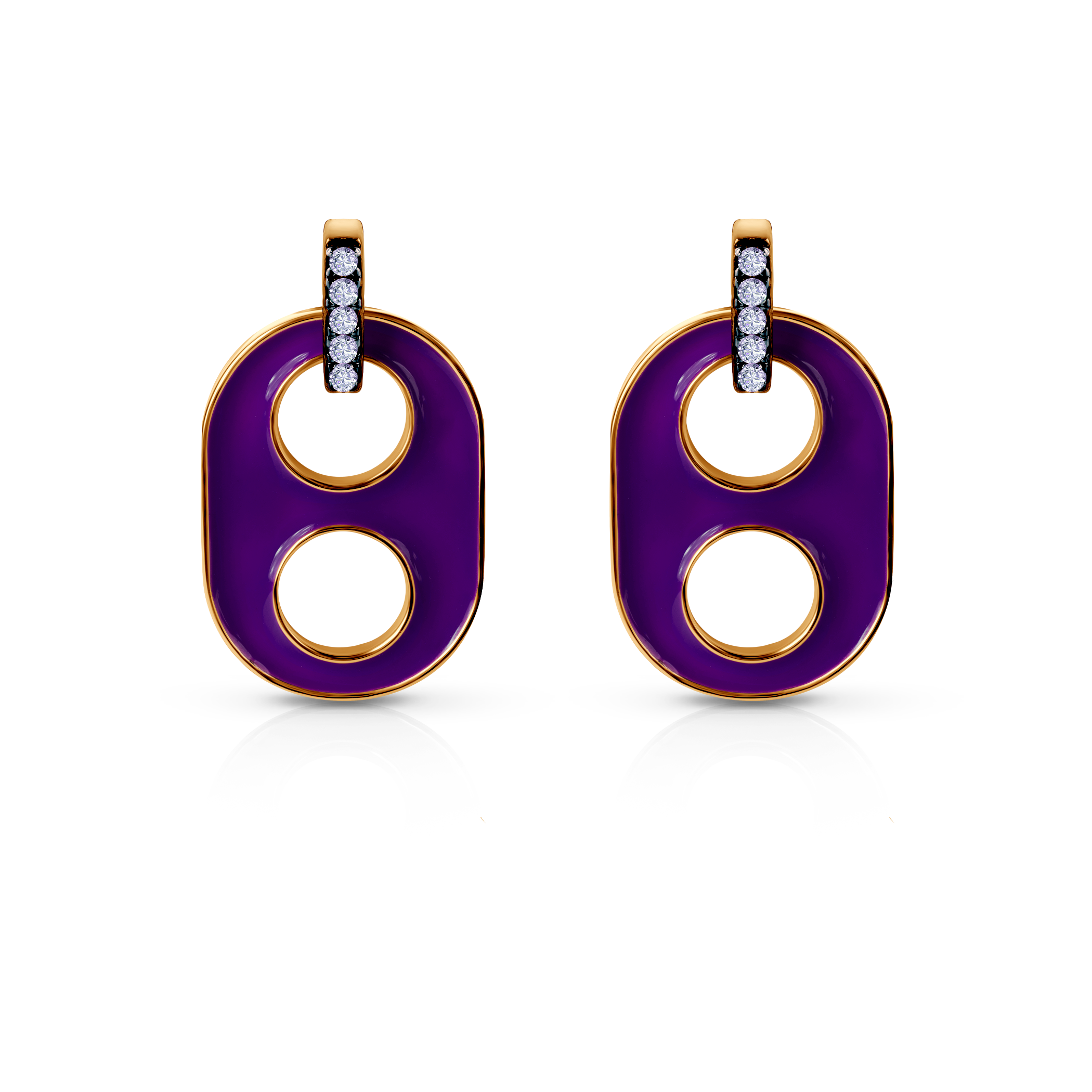 Обеци Prismé: позлатено сребро, циркони