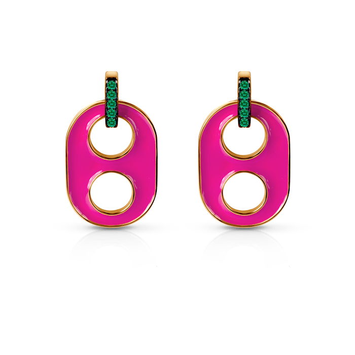 Обеци Prismé: позлатено сребро, циркони