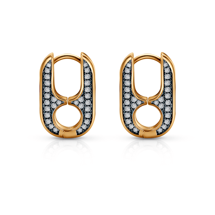 Cercei din argint Prismé, placate cu aur