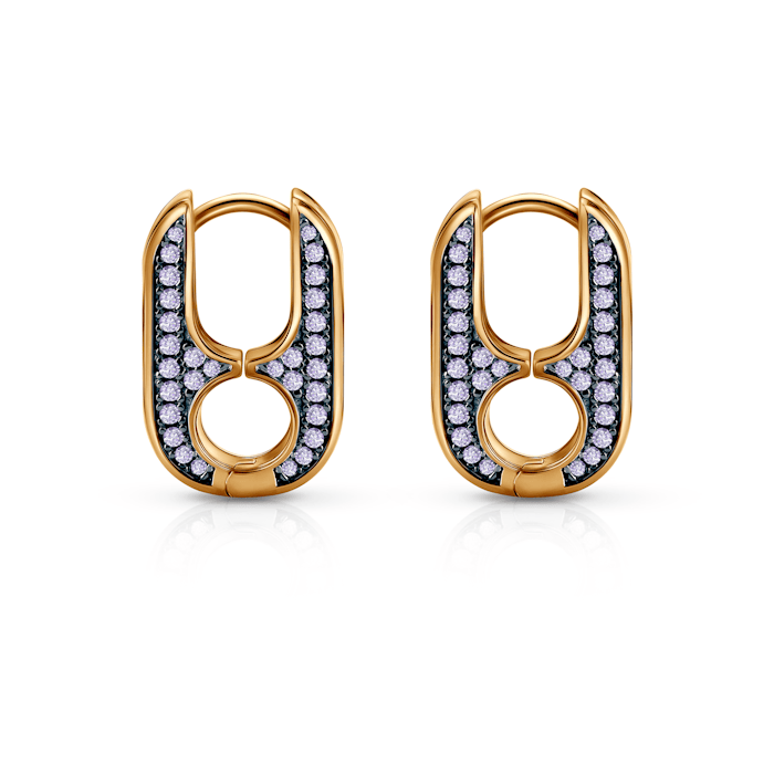 Обеци Prismé: позлатено сребро, циркони