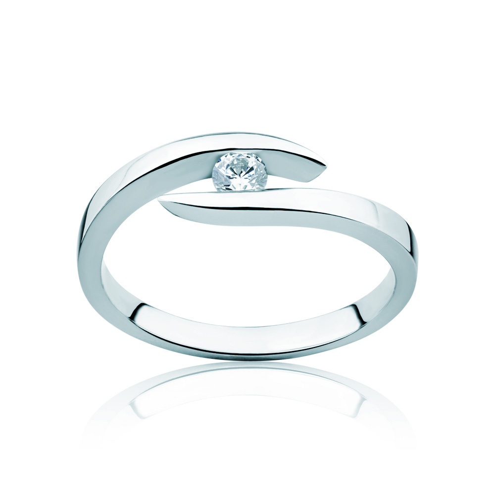Minimalism Collection | Tension Engagement Ring: white gold, diamond