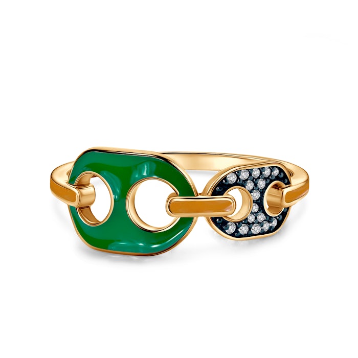 Inel din argint Prismé, placat cu aur