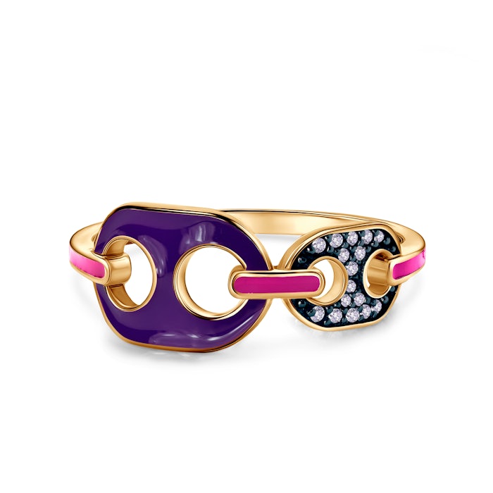 Ασημένιο δαχτυλίδι Prismé, επιχρυσωμένο