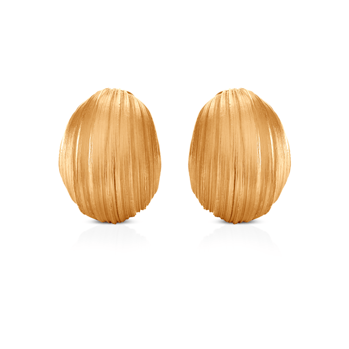 Cercei din argint Luneé, placati cu aur