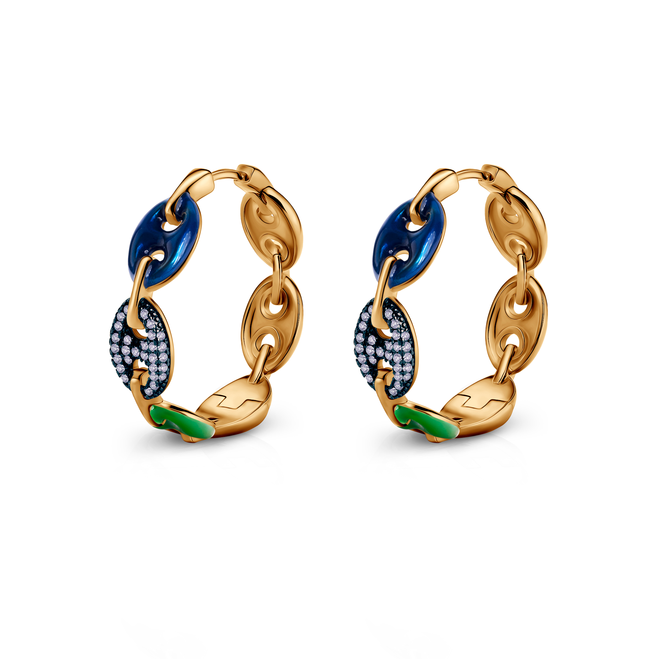 Srebrne naušnice Prismé, pozlaćene