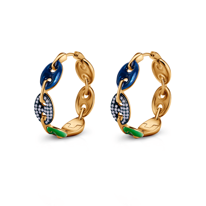 Cercei din argint Prismé, placate cu aur