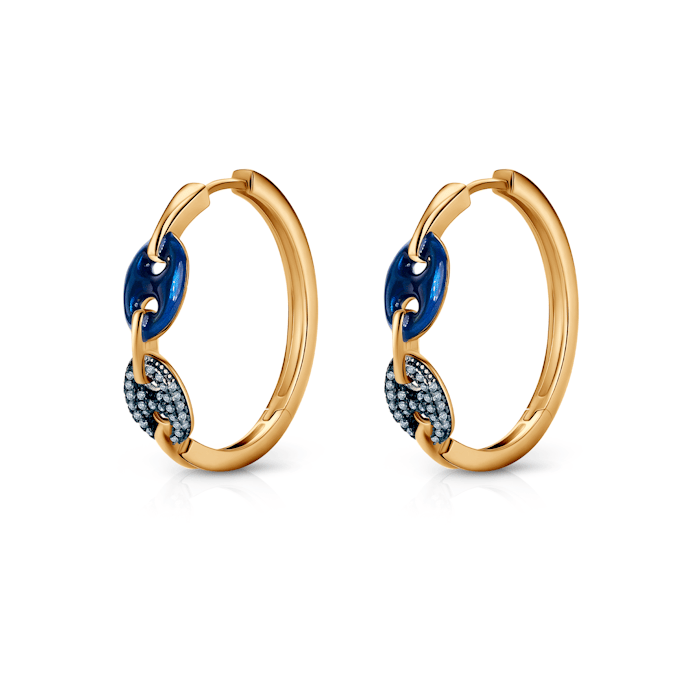 Cercei din argint Prismé, placate cu aur