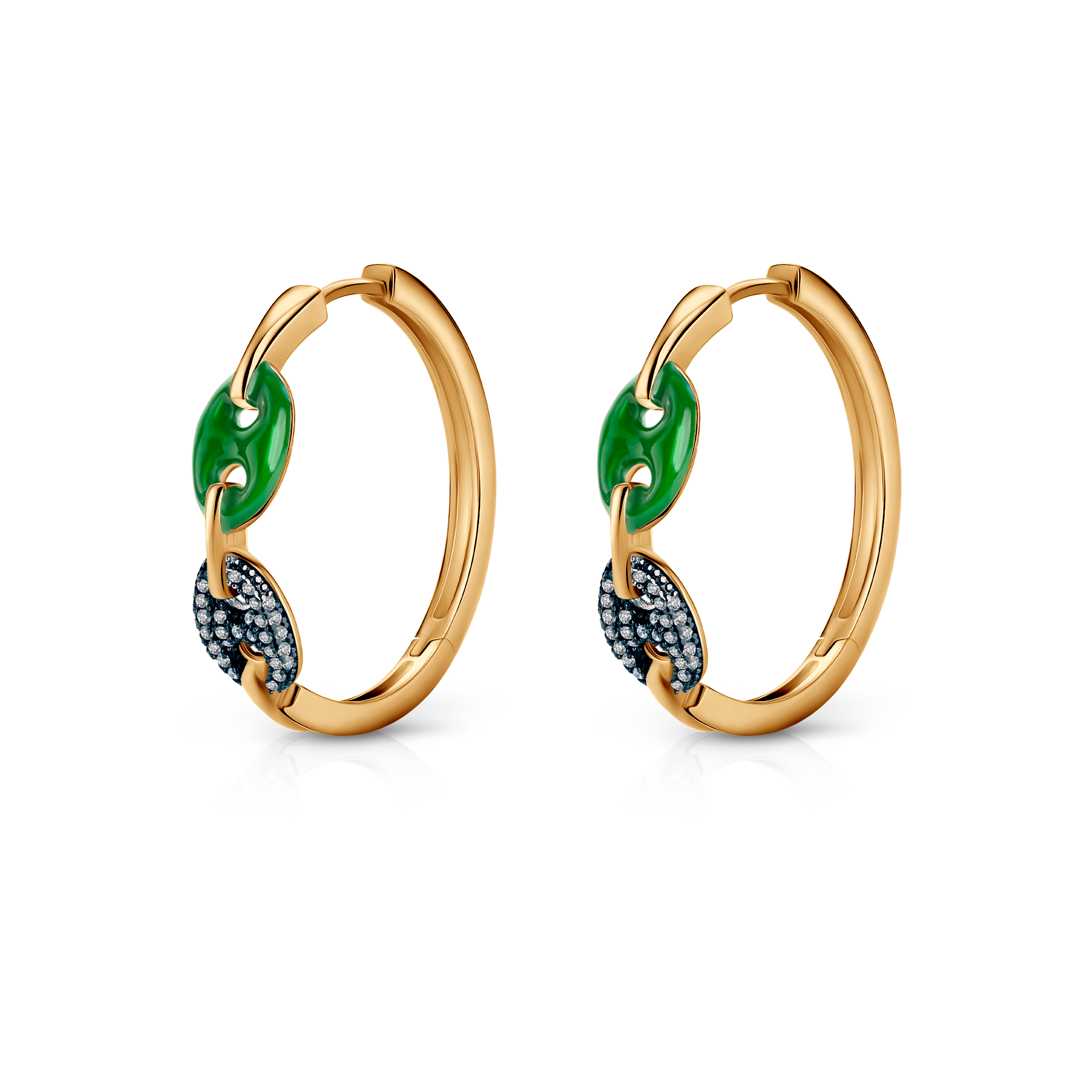 Обеци Prismé: позлатено сребро, циркони