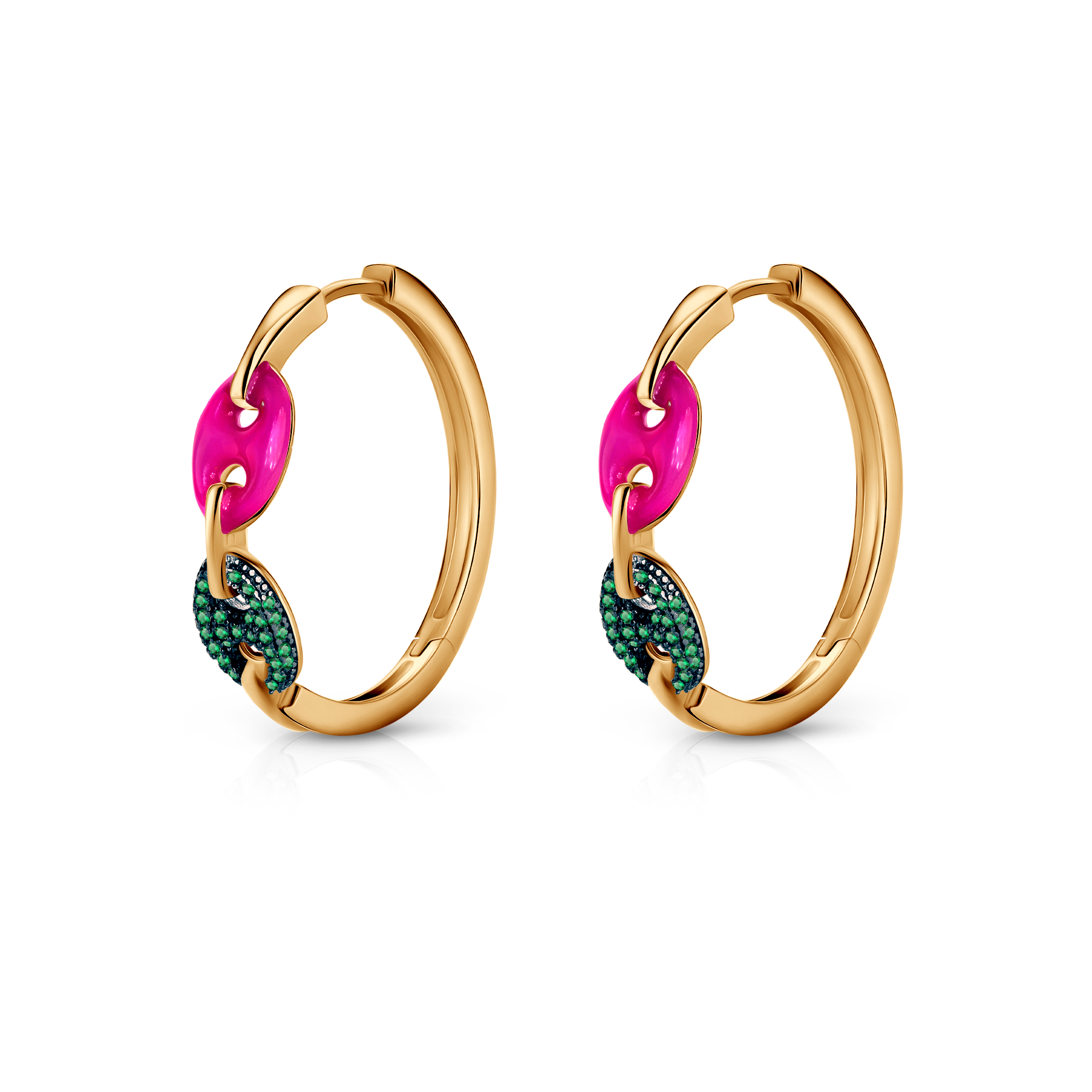 Cercei din argint Prismé, placate cu aur