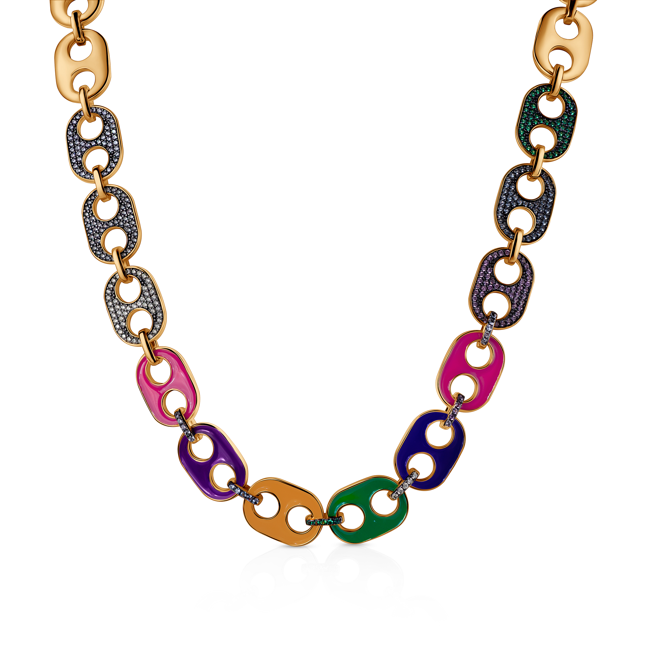 Ασημένιο κολιέ Prismé, επιχρυσωμένο