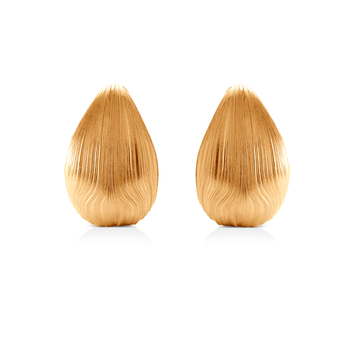 Cercei din argint Luneé, placati cu aur