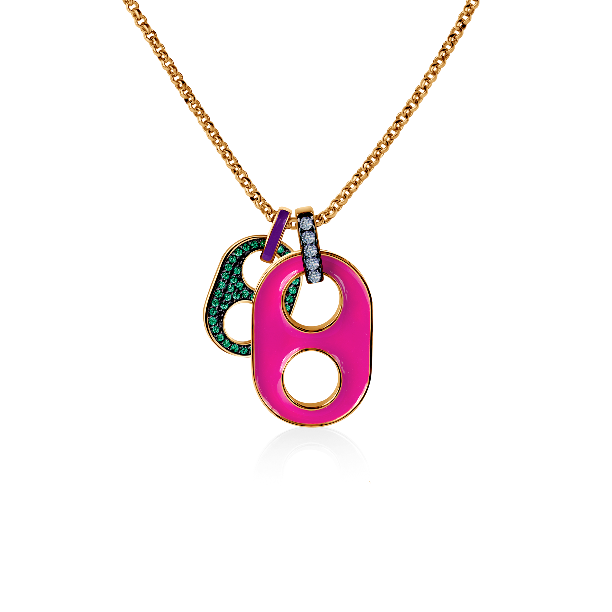 Ασημένιο κολιέ Prismé, επιχρυσωμένο