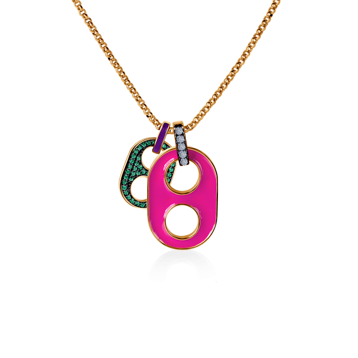 Ασημένιο κολιέ Prismé, επιχρυσωμένο