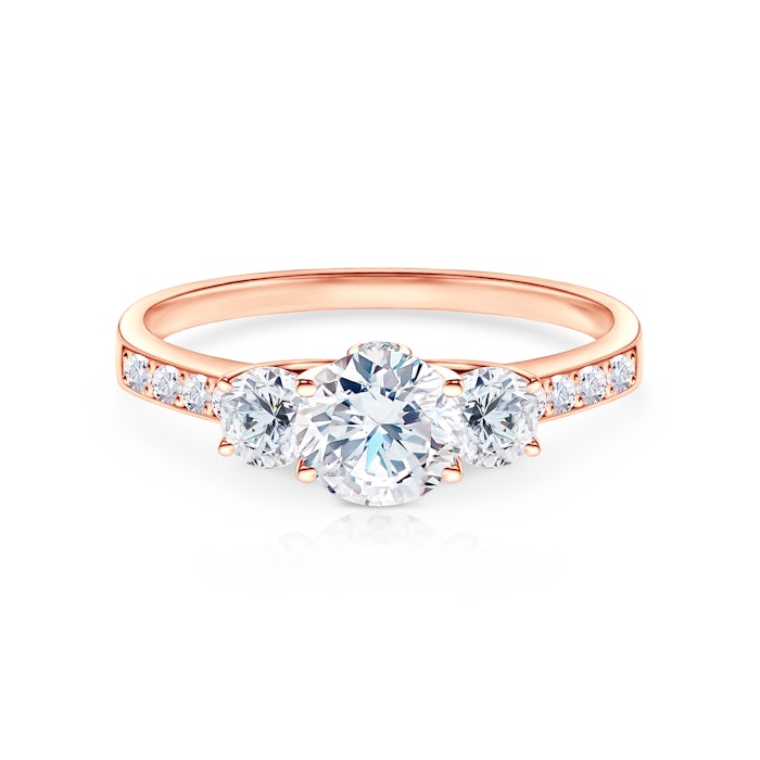 Zaručnički prsten Savicki: ružičasto zlato, dijamanti