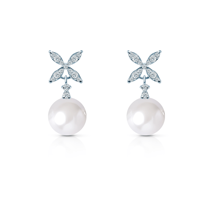 SAVICKI earrings: white gold, pearls, diamonds