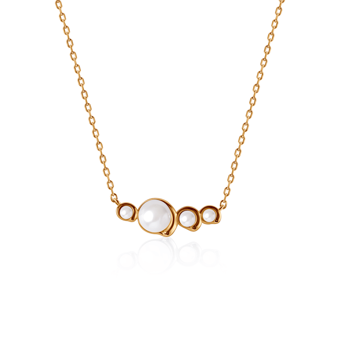SAVICKI necklace: 925 gold-plated silver, pearls