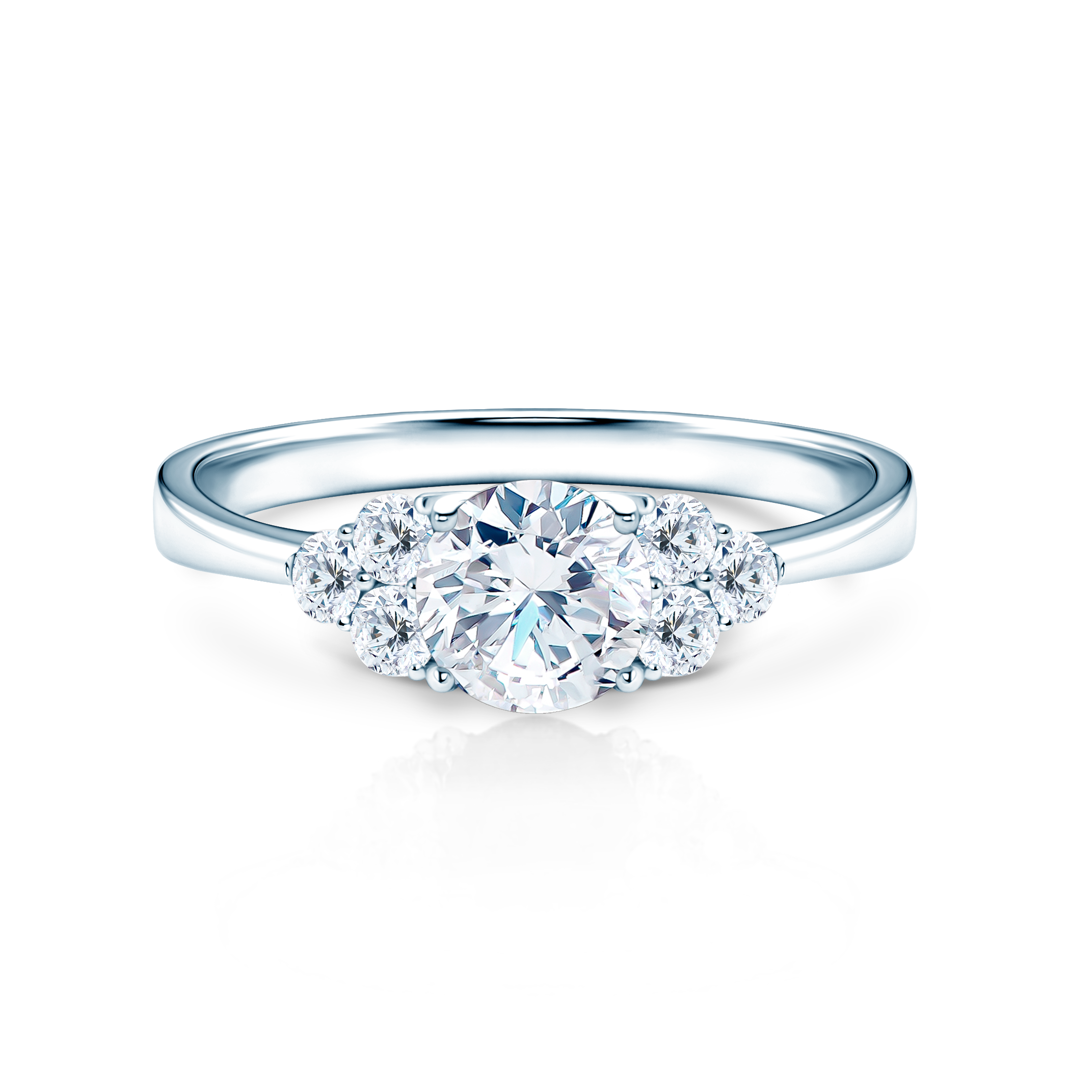 Zaručnički prsten Fairytail: bijelo zlato, dijamant