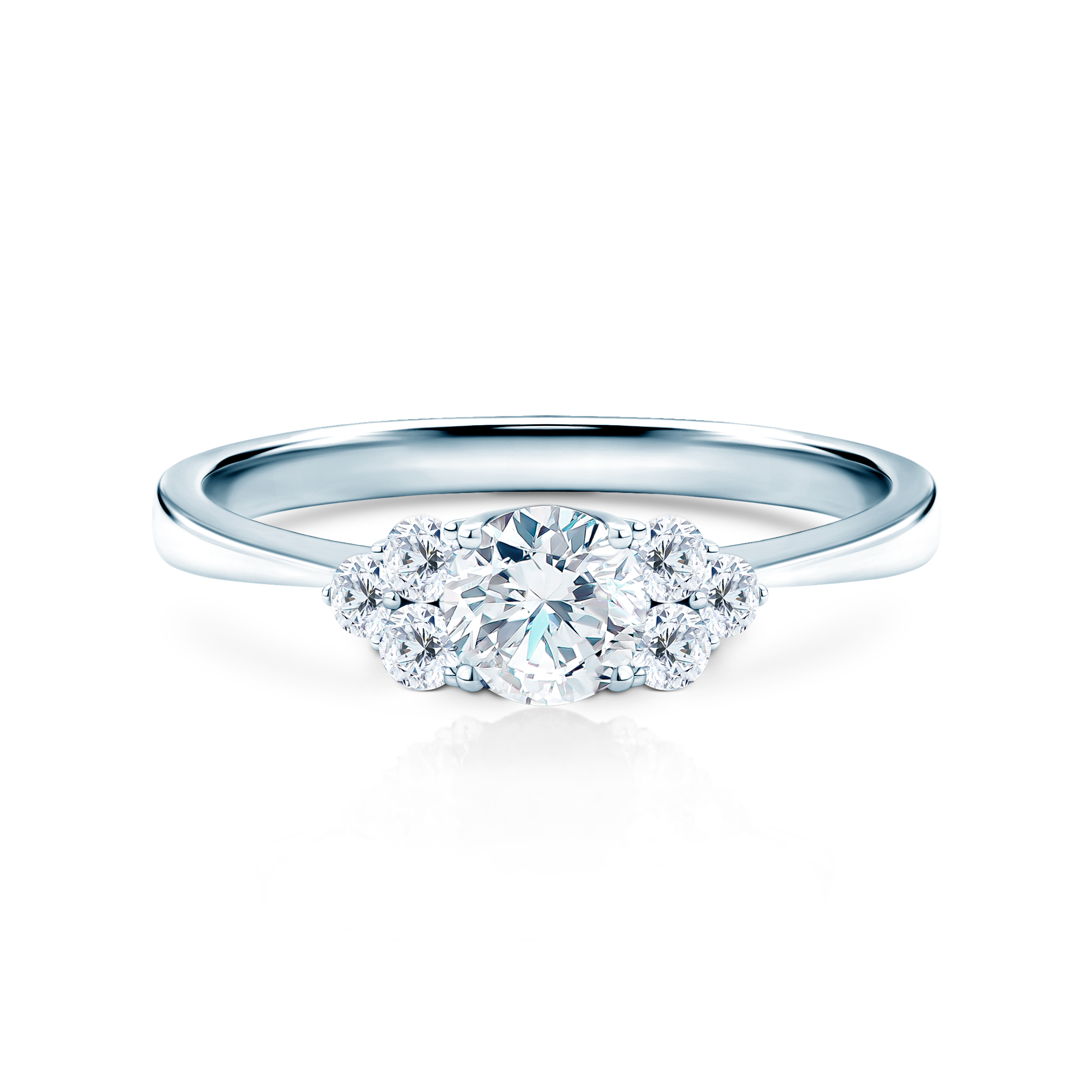 Zaručnički prsten Fairytail: bijelo zlato, dijamant