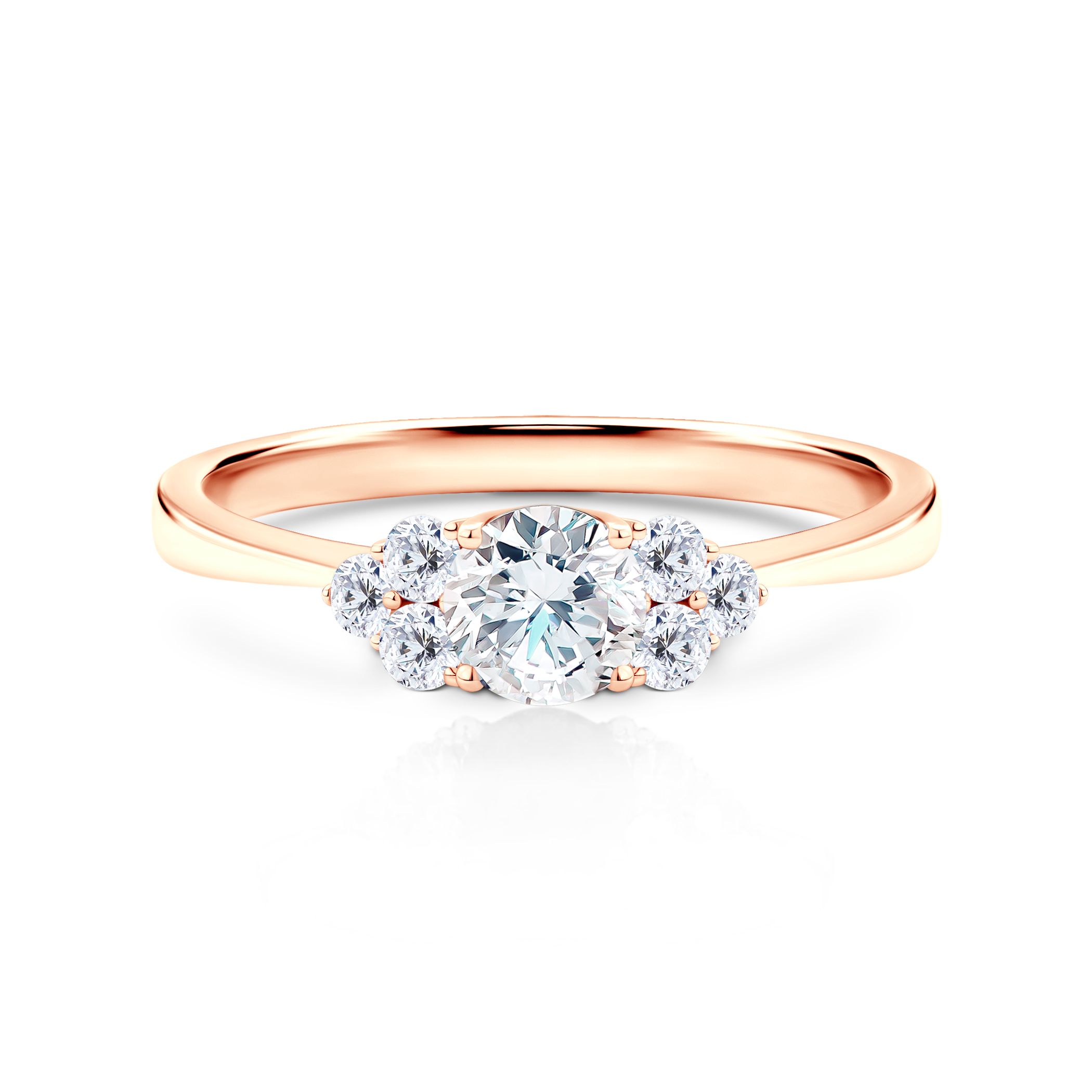 Zaručnički prsten Fairytail: ružičasto zlato, dijamant