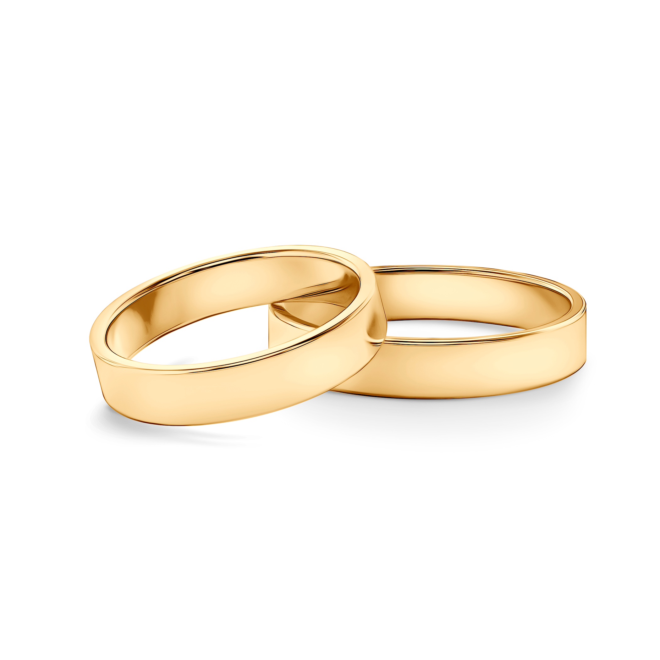 Eheringe: Gold, Flach, 4 mm