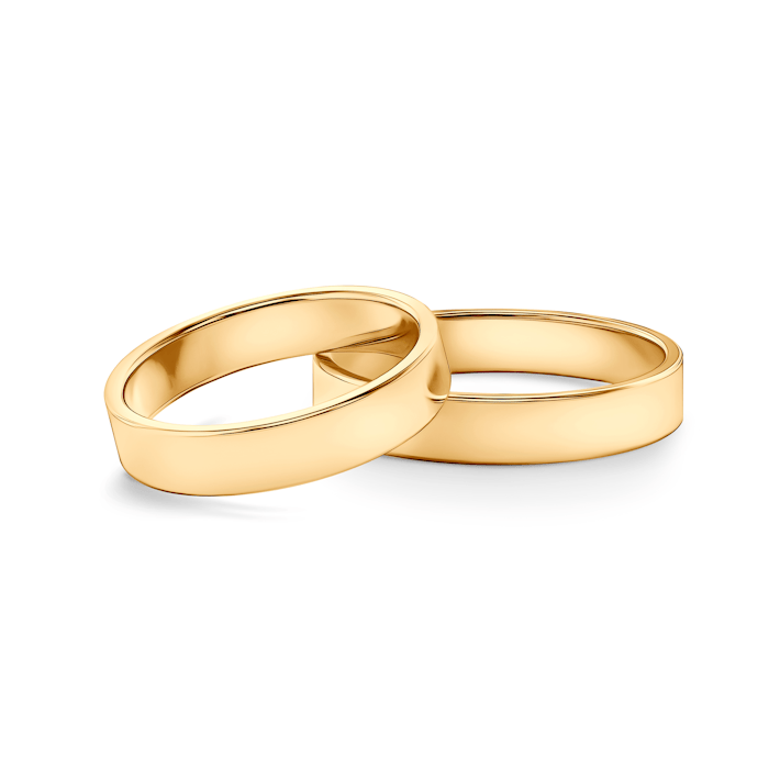 Eheringe: Gold, Flach, 4 mm