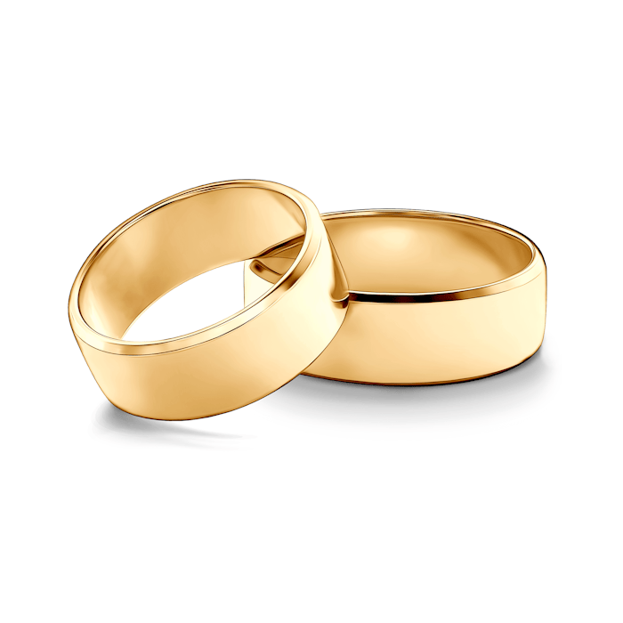 Eheringe: Gold, mit Fase, 7 mm