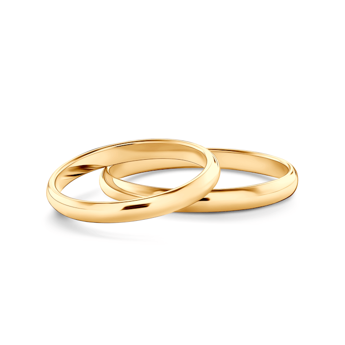 Verighete: aur, emisferice, 2 mm