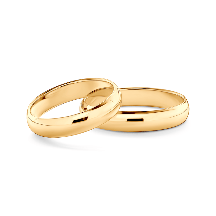 Eheringe: Gold, Halbrund, 4 mm