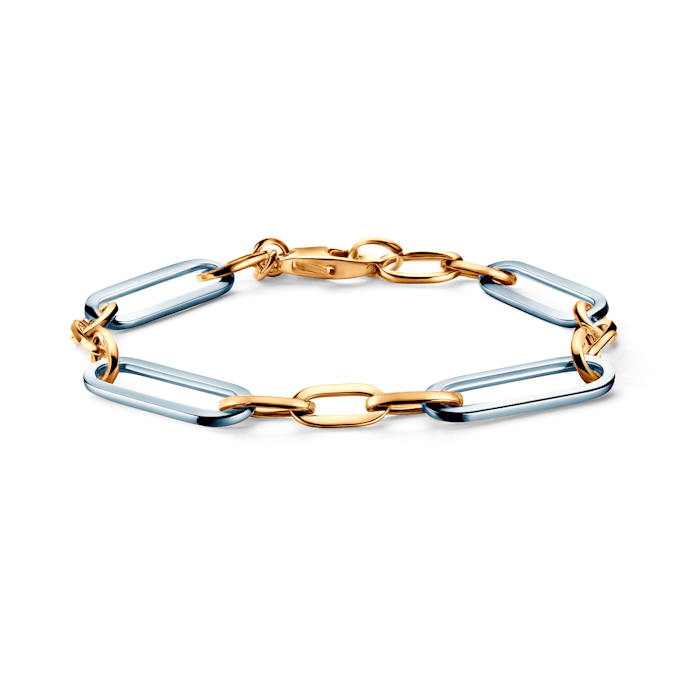 Ασημένιο επιχρυσωμένο βραχιόλι Dualéa