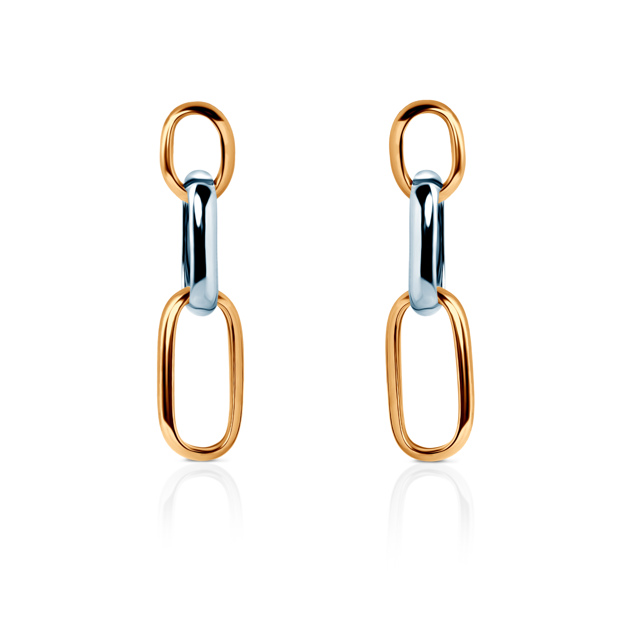 Ohrringe Dualéa: Silber Vergoldet