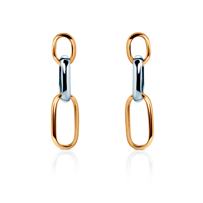 Ohrringe Dualéa: Silber Vergoldet