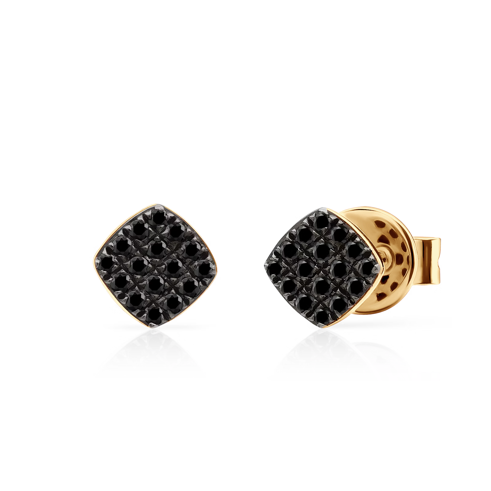 SAVICKI earrings: gold, black diamonds