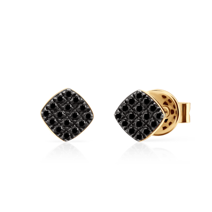 SAVICKI earrings: gold, black diamonds