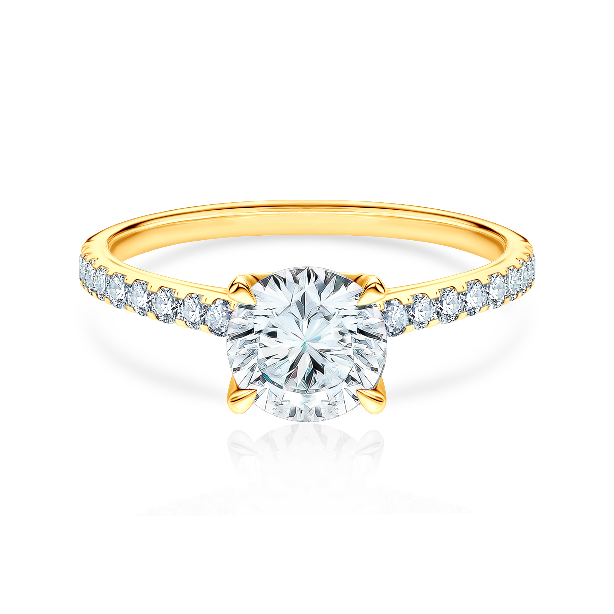 hare Your Love engagement ring: gold, lab-grown diamond
