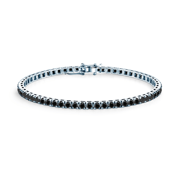 Luminy tennis bracelet 3.0 mm: white gold, black diamonds