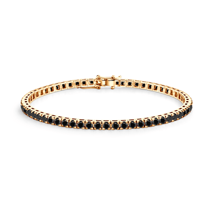 Luminy tennis bracelet 3.0 mm: gold, black diamonds