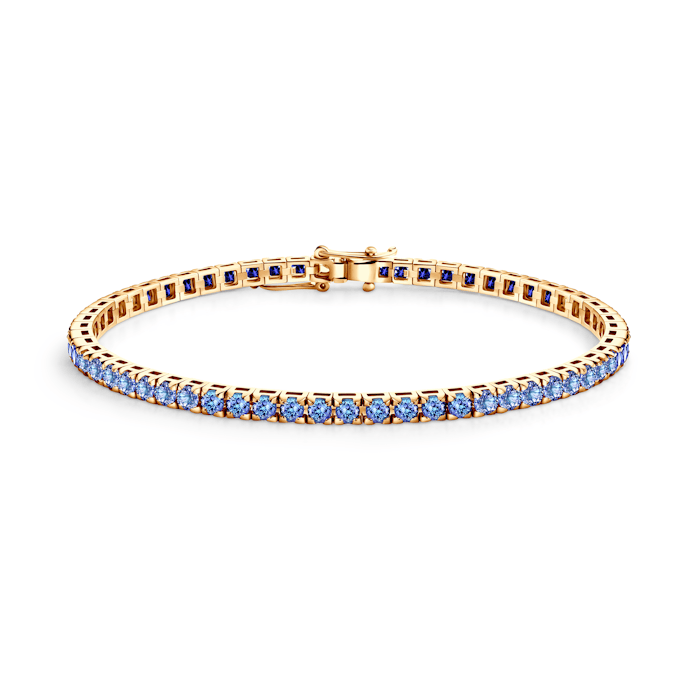 Brățară tennis Luminy 3,0 mm: aur, tanzanite