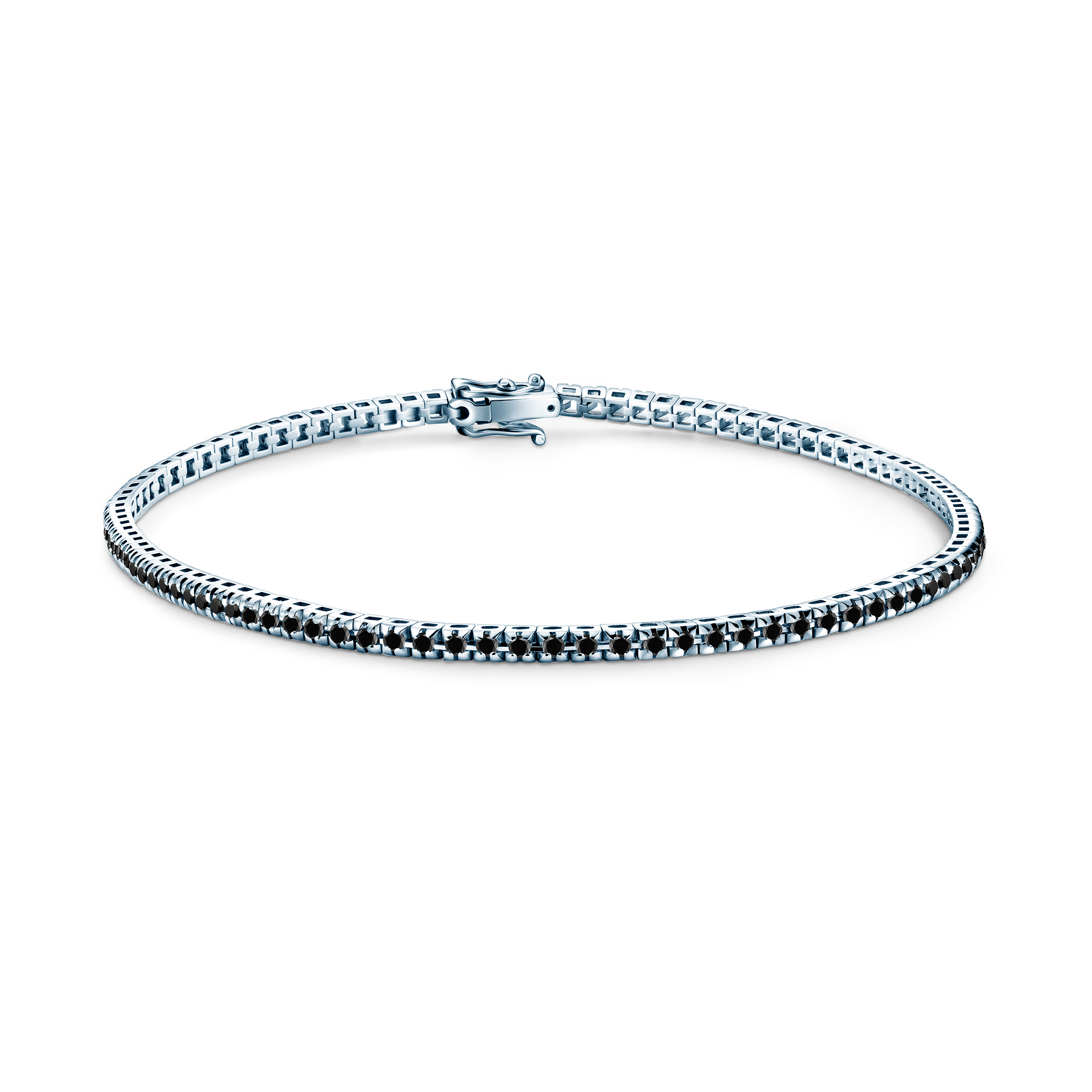 Luminy tennis bracelet 1.9 mm: white gold, black diamonds