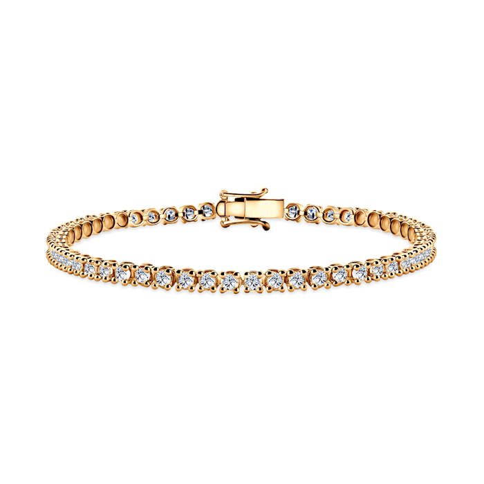 The Light 3.2mm Tennis Bracelet: Gold, Diamonds