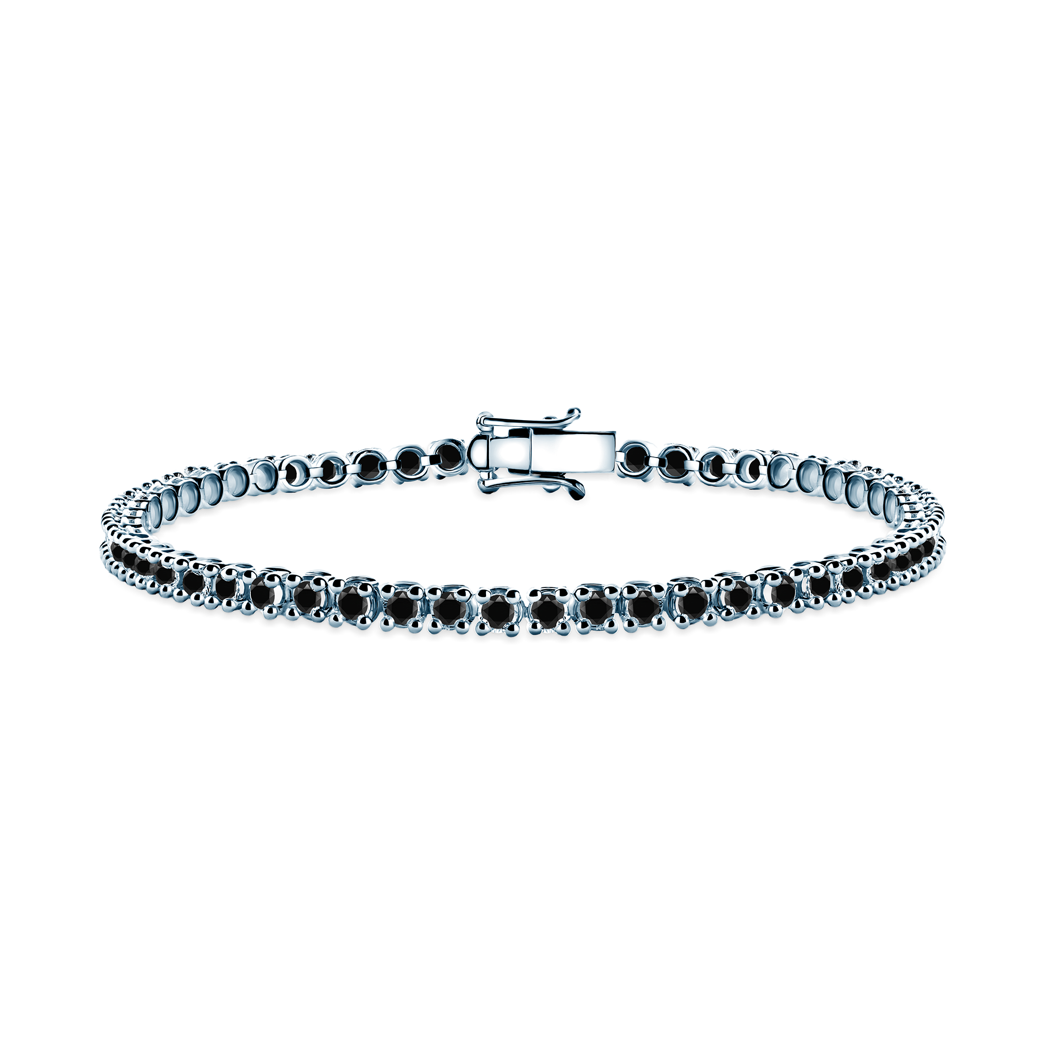 Luminy tennis bracelet 3.2 mm: white gold, black diamonds