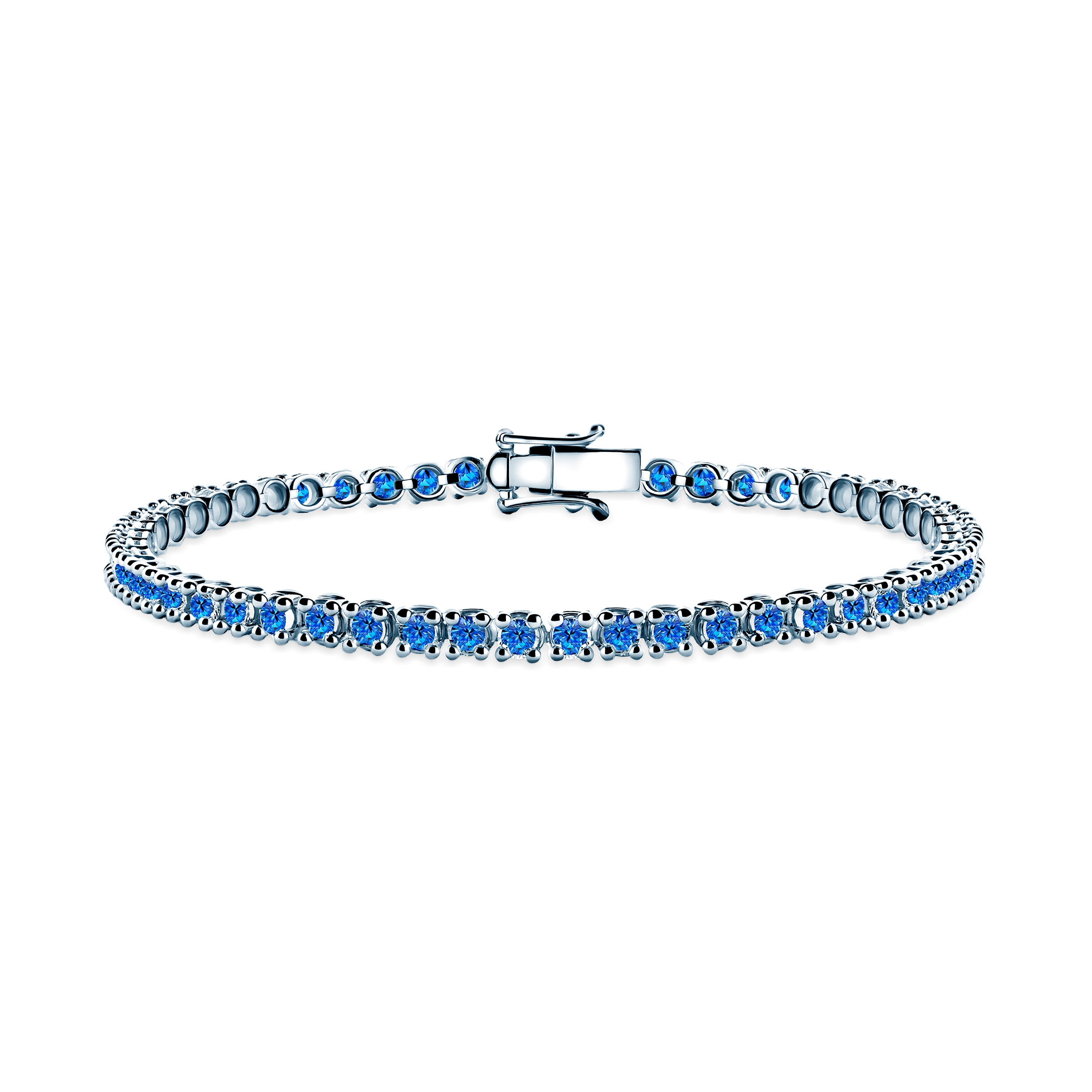 Tennisarmband Luminy 3,2 mm: Weißgold, blaue Saphire