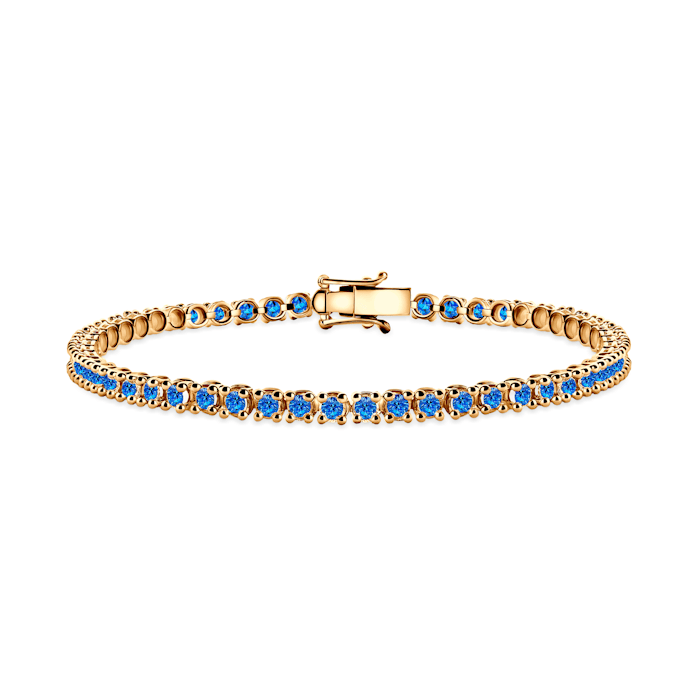 Luminy tennis bracelet 3.2 mm: gold, blue sapphires