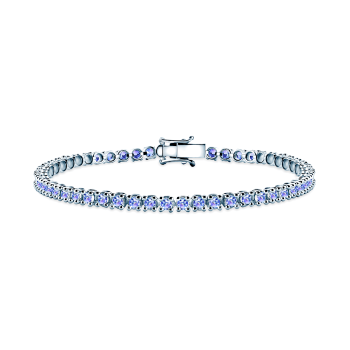 Teniska narukvica Luminy 3,2 mm: bijelo zlato, tanzaniti