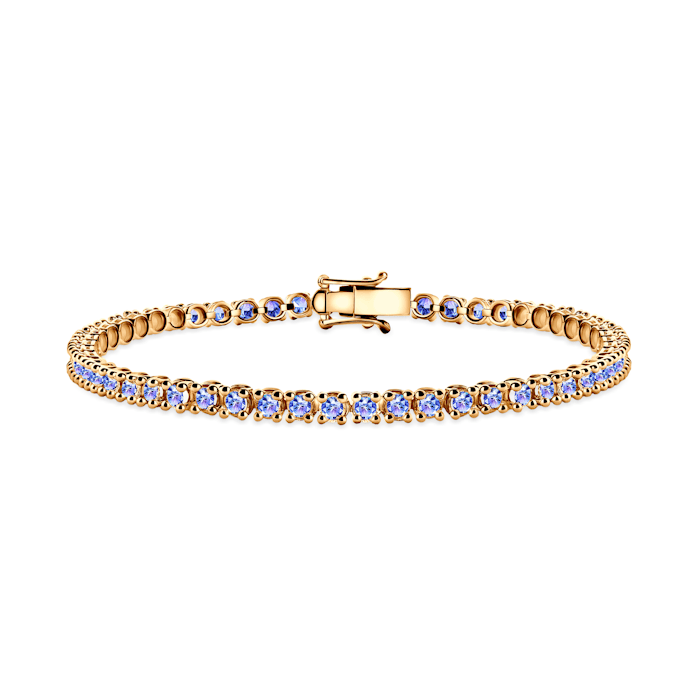 Brățară tennis Luminy 3,2 mm: aur, tanzanite
