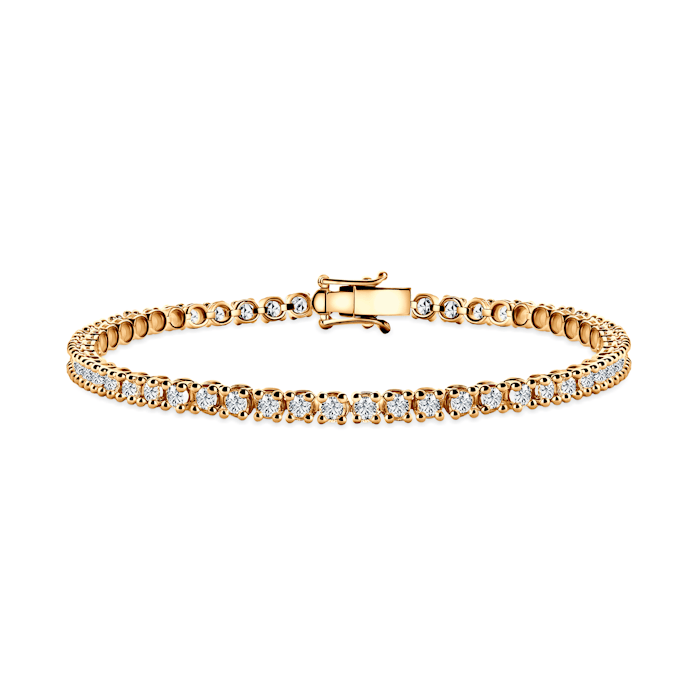 Luminy tennis bracelet 3.2 mm: gold, white sapphires
