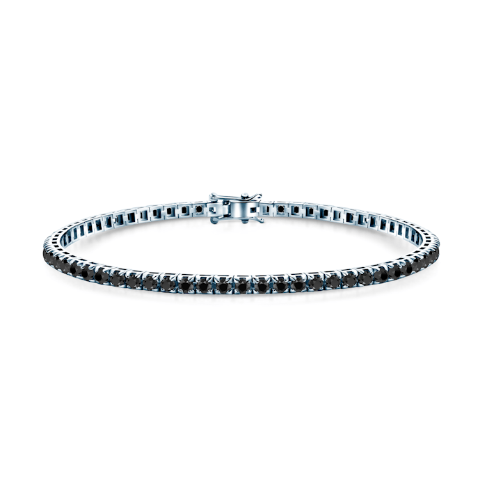Luminy tennis bracelet 3.0 mm: white gold, black diamonds