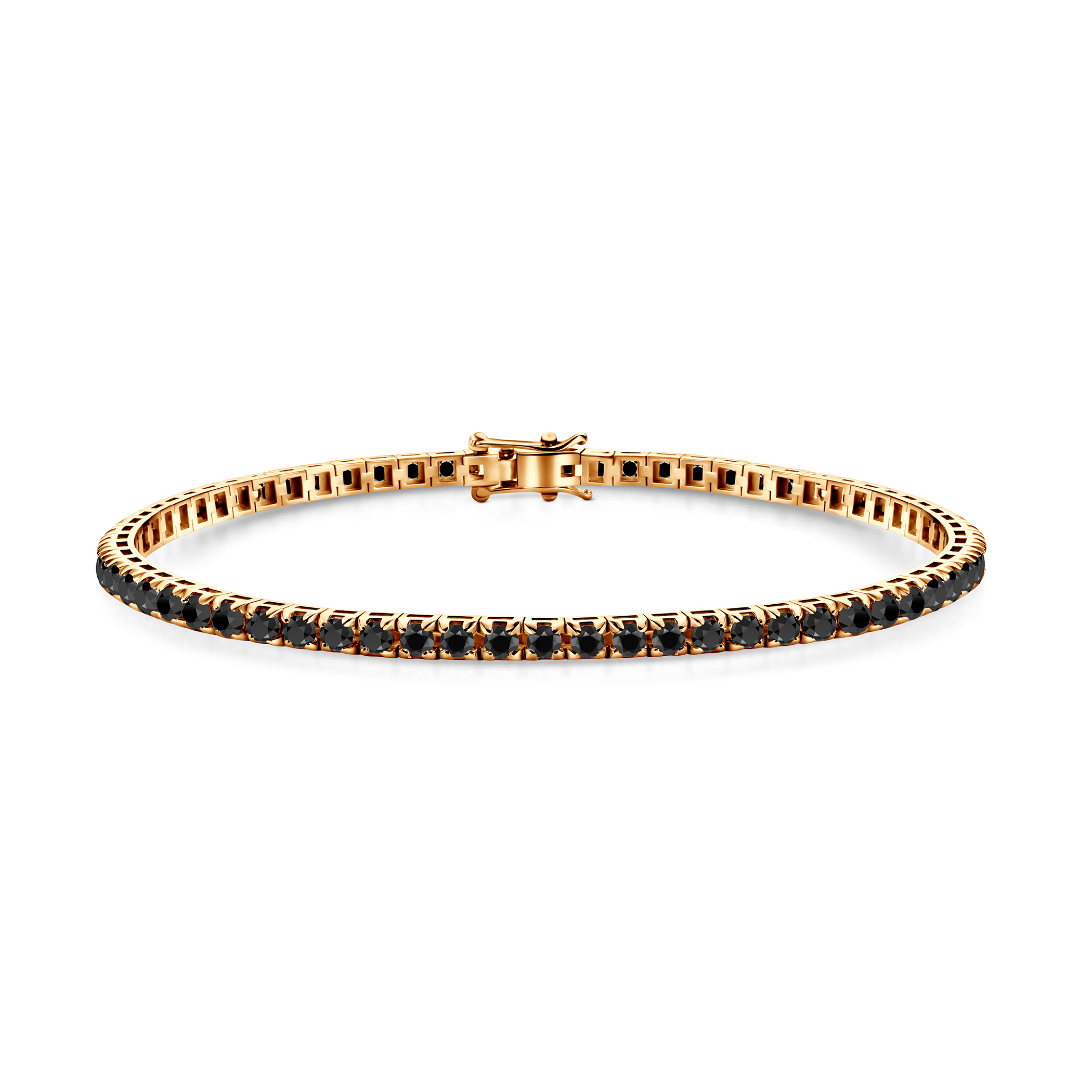 Luminy tennis bracelet 3.0 mm: gold, black diamonds
